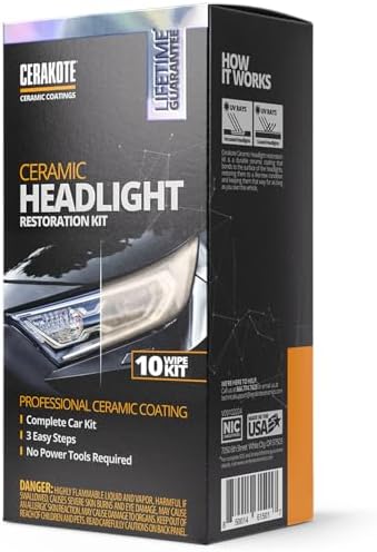 CERAKOTE® Ceramic Headlight Restoration Kit, No Power Tools, 10 Wipe Kit