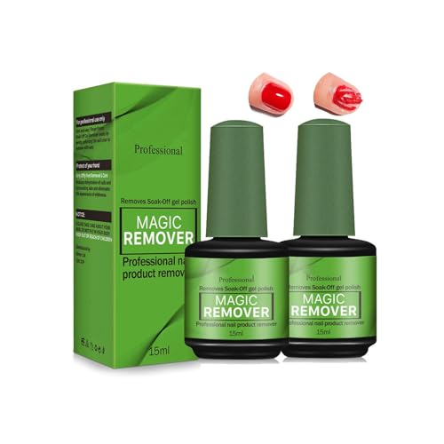 2 Pcs Quitaesmalte Gel 15 ml Esmalte Semipermanentes Para Uñas,Removedor Esmalte Semipermanente, Permanentes para Uñas, Elimina Fácil y Rápidamente el Esmalte en 3-5 Minutos, No Daña las Uñas