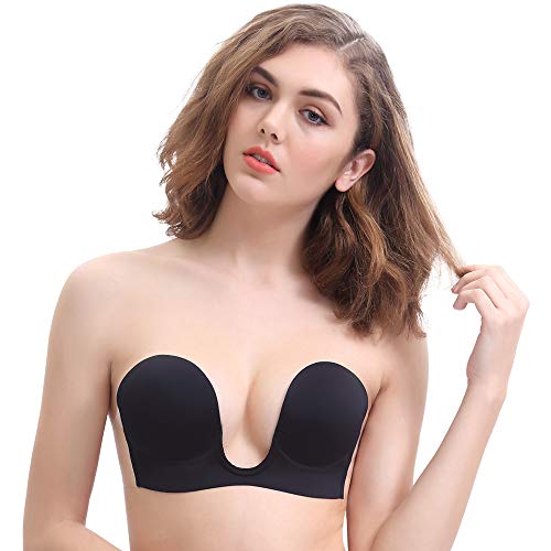 yeacher Deep U reunir sutiã invisível sem alças sexy de silicone invisível vestido de noiva vestido