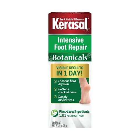 Kerasal Botanicals Intensive Foot Repair, Skin Healing Ointment for Cracked Heels and Dry Feet, 1 oz Cover