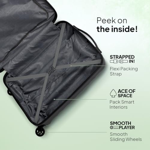 Image of American Tourister Trolley Bag for Travel | Barcelona 55 Cms Polycarbonate Hardsided Small Cabin Luggage Bag | Suitcase for Travel | Trolley Bag for Travelling, Gunmetal, 4, Spinner