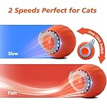 2025 Interactive Cat Toy for Indoor Cats, Speedy Ball with Tail, Automatic Moving Cat Balls for Bored Indoor Adult Cats, 360°Automatic Rolling Ball Toy, Two Speed Adjustment（Orange） - Image 3