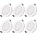 Produktbild wowlite LED Einbaustrahler Dimmbar und Schwenkbar Ultra Flach Deckenspots inkl. 6 x 5W GU10 Leuchtmittel Weiss 230V 450lm 3000k Warmweiss LED Einbauleuchten Spots Deckenleuchte
