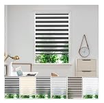 Zebra Day Night Roller Blinds - Made to Measure Day and Night Roller Window Blind with Light Filtering Privacy - Easy Fit Roller Blind by Aprica (Colour Charcoal Grey - Width 120cm Max - Drop 210cm)