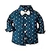 IMEKIS Toddler Baby Boys Christmas Outfit Autumn Long Sleeve Bowtie Dress Shirt Suspenders Long Pants Jeans Clothes Sets Formal Gentleman Suits New Year Xmas Holiday Wedding Tuxedo Blue Stars 3-4T