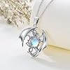 HARMONY BOLA Mothers Day Gifts Dragon Necklace 925 Sterling Silver with Moonstone Flying Dragon Pendant Jewellry Birthday Christmas Halloween Gifts for Women #2