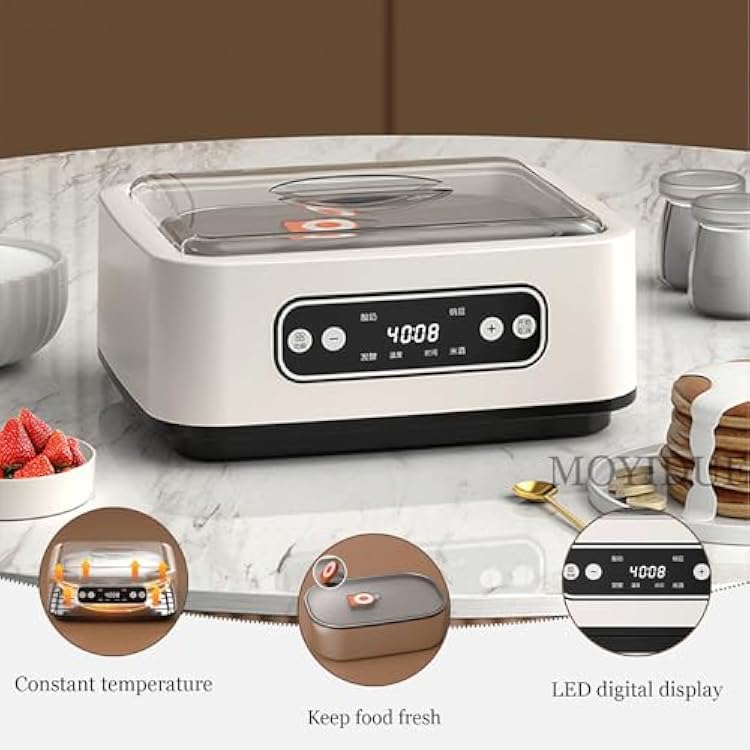 Yogurt Maker Machine with 9 Cups and 1.6 Quart 304 Stainless Steel Liner, Ultimate Probiotic Yogurt Maker with Adjust Temp (21c-45c/70f-113f)&time(1-99h)