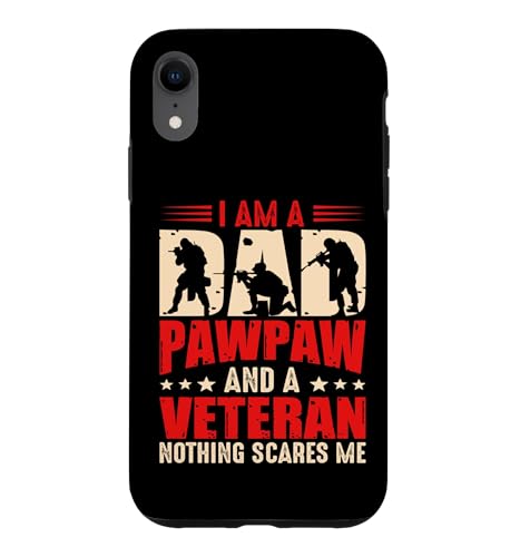 I'm A Dad Pawpaw And Veteran For Men Dad Grandpa Veteran �X�}�z�P�[�X iPhone XR �p