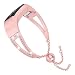 Wearlizer Compatible Fitbit Alta and Alta hr Bands for Women Fit bit Bracelet Metal Silver Rose Gold Black Pink Metal Replacement Wrist Band Accessories Straps Bangle (Pink Gold)