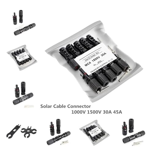 Conectores solares 1000VDC 30A para cable fotovoltaico de paneles solares 7