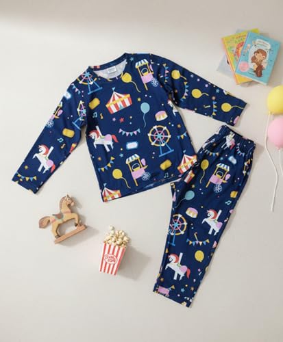 Image of Anthrilo Pure Cotton Printed Pyjama Set for Girls | Sleepwear | Night Suit, Night Wear | Long Sleeves T-Shirt & Pyjama | Regular Wear | 0-14 Years