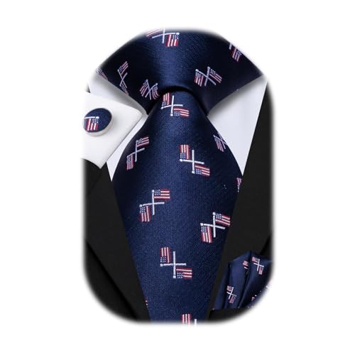 Image of Hi-Tie Men's Tie Sets Silk Paisley Striped Necktie Pocket Square Cuff-links Sets Wedding Business Holiday