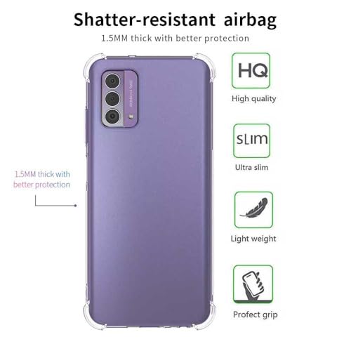 Image of for Nokia G42 Case,Nokia G42 Phone Case Clear Transparent Reinforced Corners TPU Shock-Absorption Flexible Cell Phone Cover for Nokia G42 - Transparent