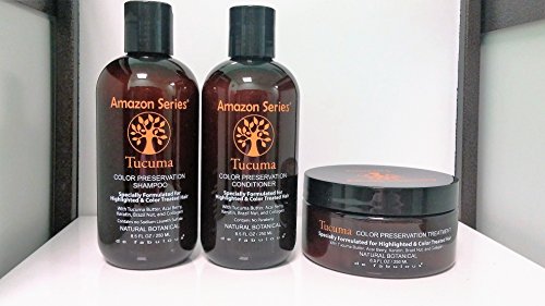 De Fabulous Amazon Series Tucuma Color Preservation Kit (Shampoo Sulfate Free, Conditioner & Treatment) 8.5 oz Each