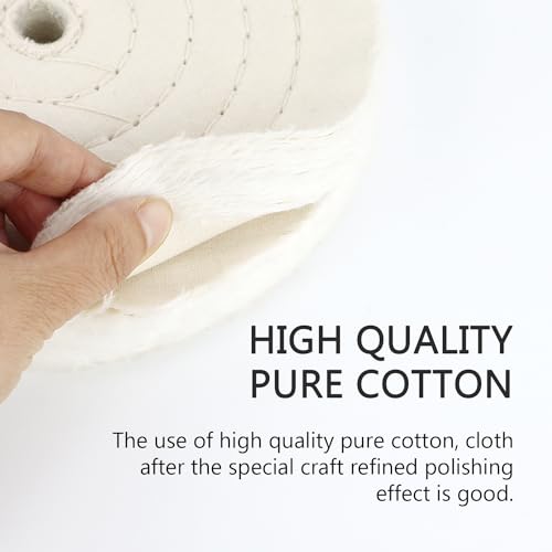 Image of SCOTTCHEN Polishing Wheel for Bench Grinder Buffing Wheel 8 inch White (70 Ply) & Yellow (42 Ply) for Buffer Polisher with 5 /8 Inch Arbor Hole 2 PCS