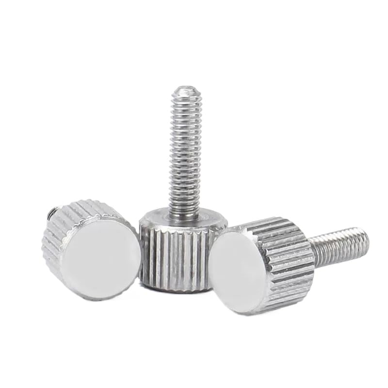 SS304 Stainless Steel Thumb Screws Knurled Flat Head M2 M2.5 M3 M4 M5 M6 (100,M4 x 8mm)