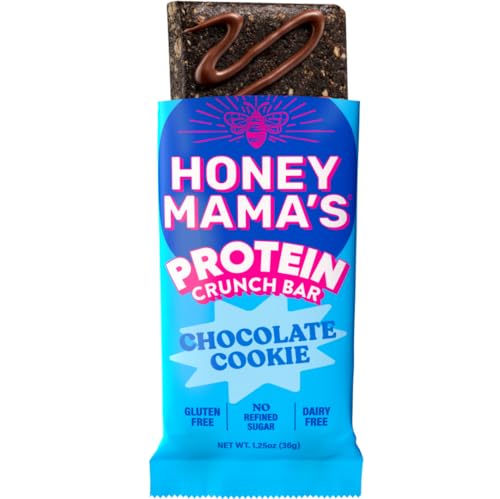 Honey Mama's, Chocolate Cookie Protein Crunch Bar, 8g Protein, No Refined Sugar, No Preservatives, Gluten Free, Dairy Free, Soy Free, Fudgy & Crispy, 170 Calories, 1.25 Ounce Bar - Image 4