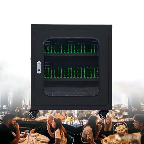 Portable Cellphone Charging Locker, Phones Organized Cabinet,Lockable Phone Charging Station,Mobile Cabinet with 20 to 60 USB Ports,for School Restaurant Office Church Airport Gym Black-40Slot