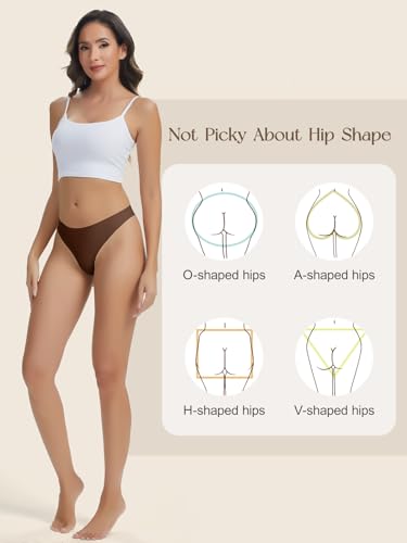Image of Seamless Camel Toe Thongs for Women Invisible Thong Panty Liners No Show Camel toe G-Strings Workout Underwear