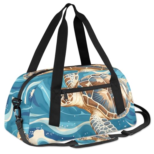 Vintage Turtle Kids Duffle Bag Boys Girls Small Sport Dance Gym Bag for Overnight Travel Weekender Carry On3