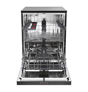 Hoover H-DISH 300 Freestanding Dishwasher, 13 Place Settings, Class C, Wi-Fi & Bluetooth, Maxi Tub, Rapid Wash & Start Delay, Black, 60x60x85 cm - HF 3C7L0B-80