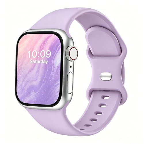 Image of Sport Bands Compatible with Apple Watch Band Women Men 40mm 38mm 41mm 42mm 44mm 45mm 46mm 49mm ,Soft Wristband Waterproof Replacement Strap for iWatch Bands Series 11 10 9 8 7 6 5 4 3 2 1 SE Ultra Lavender
