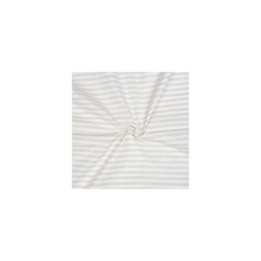qashida Handloom Cotton Striped Shirt Fabric ? 2.5 Meters | Premium, Soft & Breathable, White, Beige-picture-22