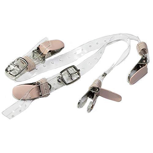 Eliza May Detachable Shoe Straps ShooStraps - to Hold Loose high Heeled Shoes, Wedges and Flats (Double Transparent Beige Clip) - Thumbnail 4