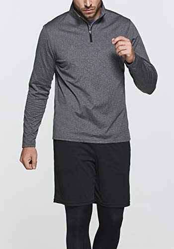 TSLA Men's Quarter Zip Thermal Pullover Shirts, Winter Fleece Lined Lightweight Running Sweatshirt3