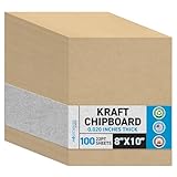 100 Chipboard Sheets 8 x 10 inch - 22pt (Point) Light Weight Brown Kraft Cardboard for Scrapbooking & Picture Frame Backing (.022 Caliper Thick) Paper Board | MagicWater Supply