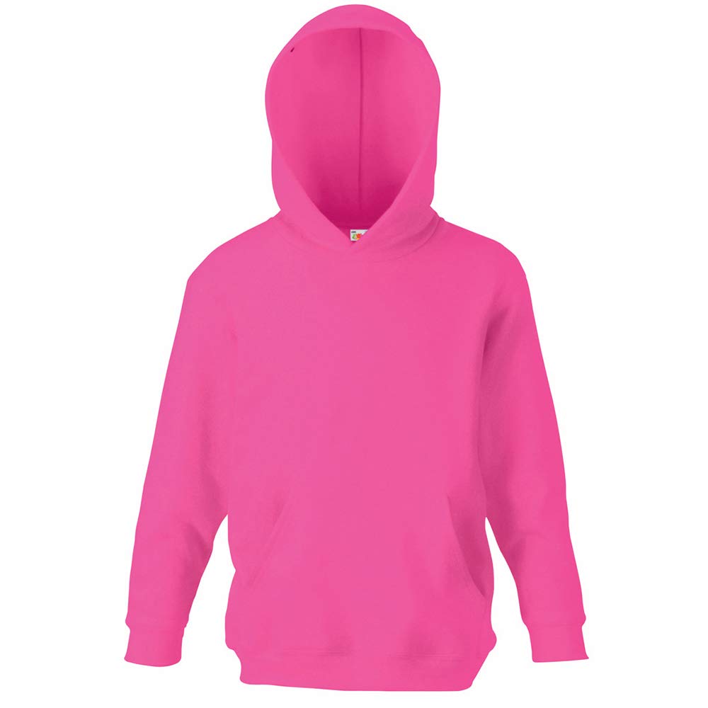 Fruit of the Loom Childrens Unisex Hooded Sweatshirt/Hoodie (12-13) (Fuchsia)