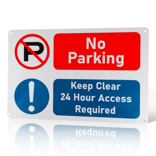 Maxmoc No Parking Keep Clear 24 Hour Access Required Sign PVC Rigid Plastic