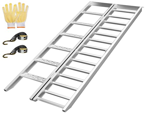 gardhom Aluminium Motorcycle Ramp with Steps 900 LBS Capacity Folding Dirt Bike Ramp for Pickup Trucks Portable Loading Ramps for Motorcycle Dirtbike Bike
