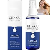 GHK-Cu - Sérum en aerosol con péptido de cobre para cabello y cuero cabelludo, 2400 mg de concentración, cuidado capilar sin aclarado ligero a base de agua para suavidad y brillo, soporte hidratante