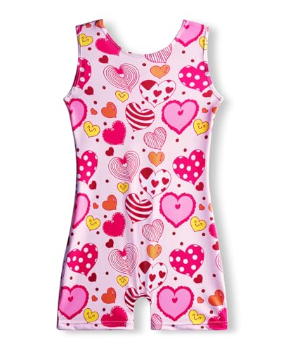 MYQFF Gymnastics Leotards for Girls 2T 3T 2T-3T Toddler Kids Tumbling Outfits Biketards Unitard Sweet Hearts