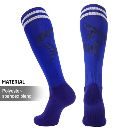 Elfcool 10 Pairs Soccer Socks Stripe Knee High Softball Baseball Team Sports Socks Breathable Football Socks for Men Women2