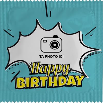 CALLVIN Happy Birthday | Condones Personalizables | 5 Condones Pre Personalizaciones Personalizadas Divertidas y Total | Idea de Regalo Divertido | Látex Fino y Resistente