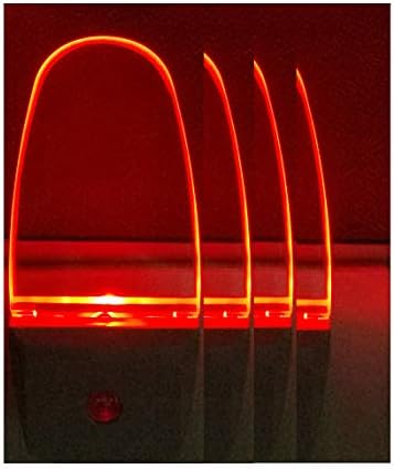 GREENIC Plug in LED Night Light Lamp 4 Pack with Light Sensor RED