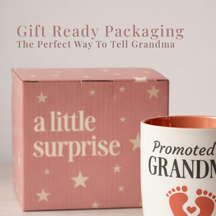 Triple Gifffted Promoted to New Grandma to Be Coffee Mug, 380ml Ceramic - Image 3