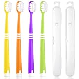Oralphi Extra Soft Toothbrush for Sensitive Teeth, with 10000 Extra Soft Micro Nano Bristles for Adult, Travel Toothbrush with 2 Individual...