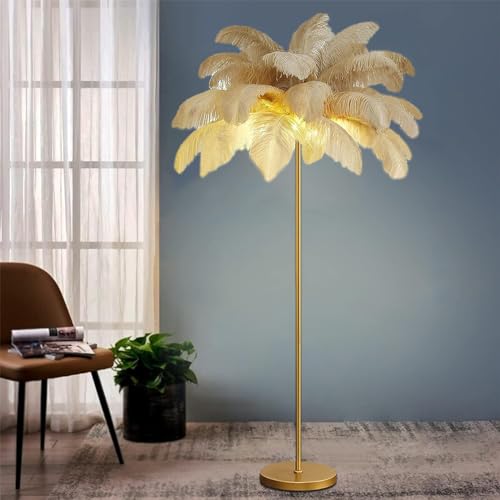 Lámparas altas de pluma caqui para iluminar tu hogar