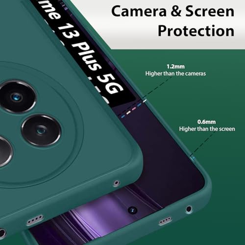 Image of LIRAMARK Silicone Soft Back Cover Case for Realme 13 Plus 5G / Realme P1 Speed 5G (Green)