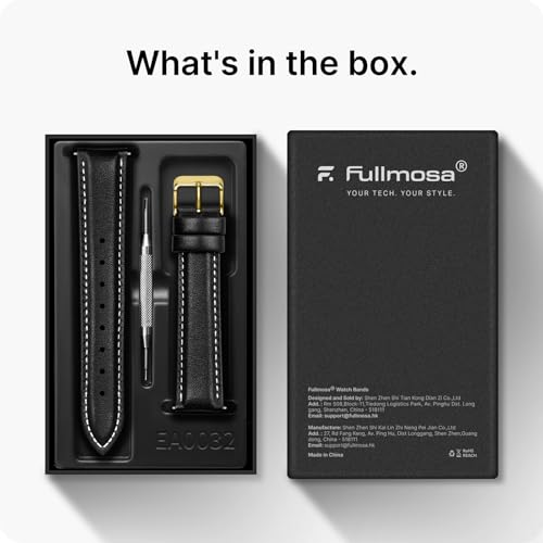 Image of Fullmosa Watch Band, Quick Release Leather Watch Strap Compatible with Samsung Galaxy Garmin for Men Women, Replacement Bands Width 12mm 14mm 16mm 18mm 19mm 20mm 21mm 22mm 24mm
