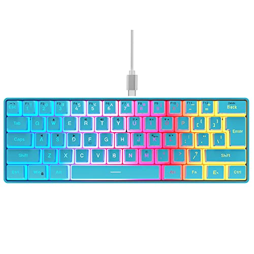 DGG 60% Wired Gaming Keyboard, Pudding Keycaps with...