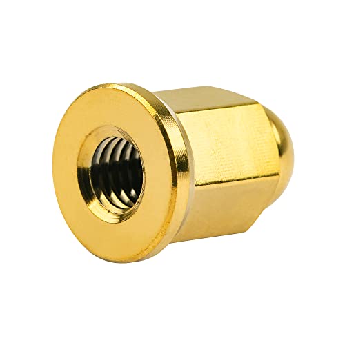 Image of Titanium M6 M8 M10 Dome Head Acorn Nuts for Bicycle Motorcycle Exhaust Pipe Car Pack of 6 (M6, Gold)