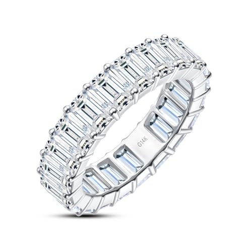 CADYNO Emerald Cut Moissanite Eternity Band