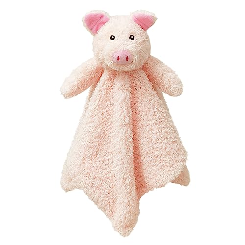 Image of Doindute Baby Pink Pig Soft Stuffed Animal Security Blanket, Plush Pig Character Lovey Blanket, Baby Shower/Nursery Gift, Newborn Infant Toddler Snuggle Blankie for Boys Girls, 14 Inches