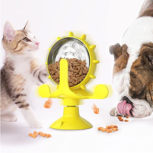 OwnLifeYF Juguete interactivo con fugas para gatos para perros pequeños, alimentador lento original, rueda divertida para perros, accesorios para mascotas, dispensador de golosinas para gatos,