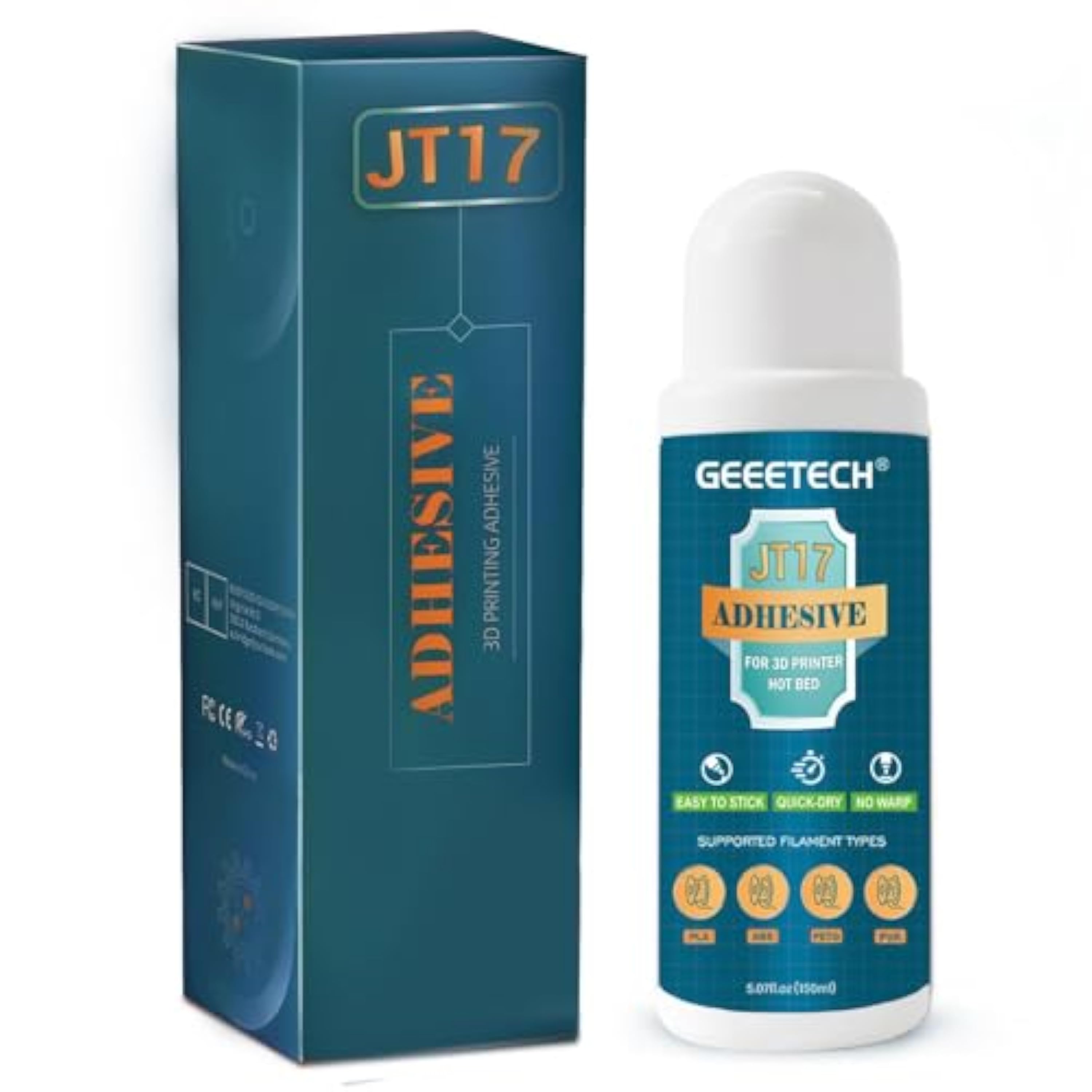 DERUC Pegamento Impresora 3D, Pegamento Cama Impresora 3D perfecta de la primera capa con filamento PLA, ABS, PETG, 150ML (JT16)