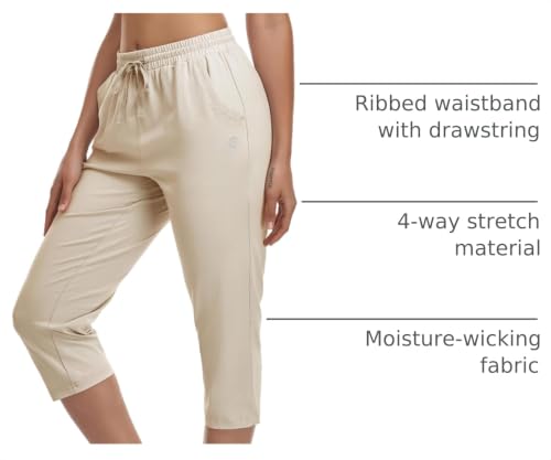VEOBIKE Women's Joggers Capri Pants Cotton Jersey Pants Drawstring Active Workout Sweatpants Loose Lounge Crop Pants Pockets - image 4